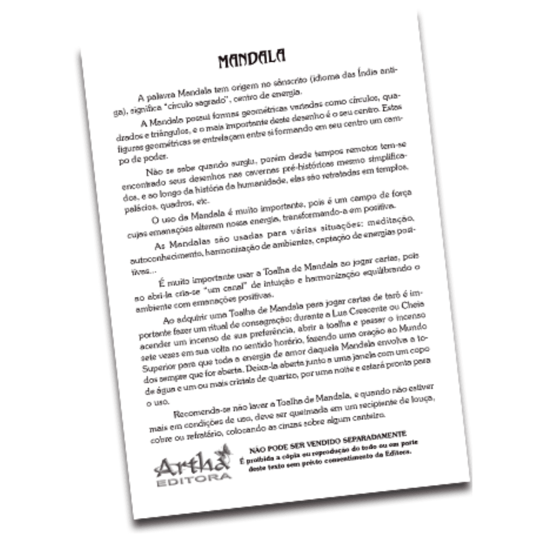 Toalha para Tarô Mandala Cigana Vermelha e Verde