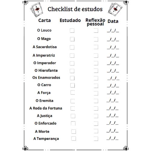 Caderno de Tarot