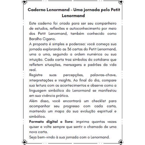 Caderno Lenormand