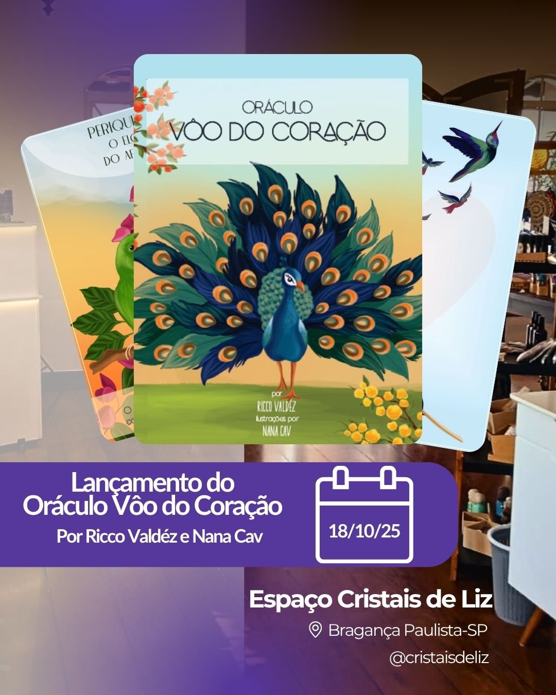 Oráculo Vôo do Coração - Lançamento 18/10/25 no Espaço Cristais de Liz